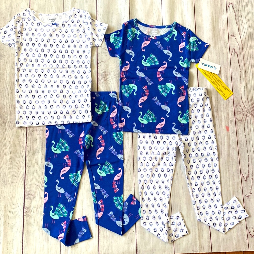 🦚 NWT Carter’s 4-Piece Pajamas Sets - size 4 🦚